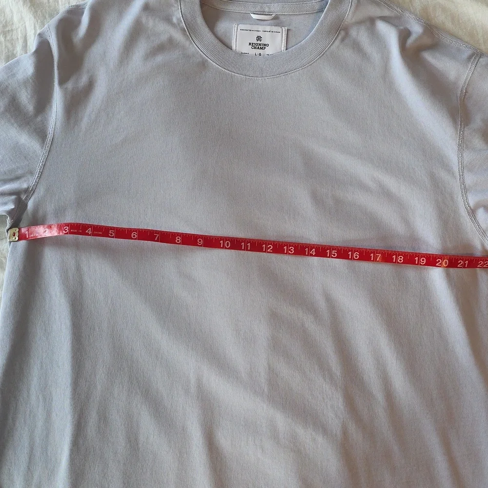 Reigning Champ - Midweight Jersey Long Sleeve - Ice Blue - Large - Picture 4 of 6